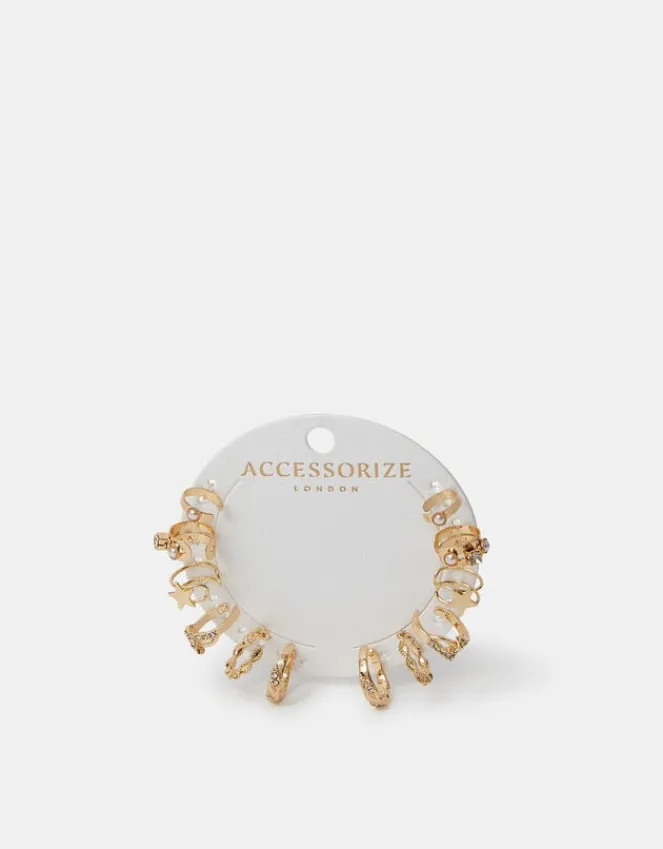 Accessorize 6-Pack Celestial Ear Cuffs Gold