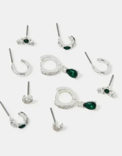 Accessorize 5-Pack Celestial Gem Stud & Hoop Earrings