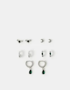 Accessorize 5-Pack Celestial Gem Stud & Hoop Earrings