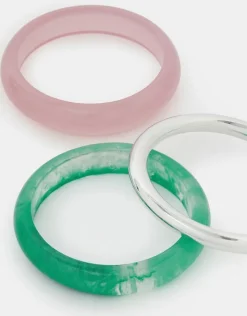 Accessorize 3-Pack Chunky Resin & Metal Bangles
