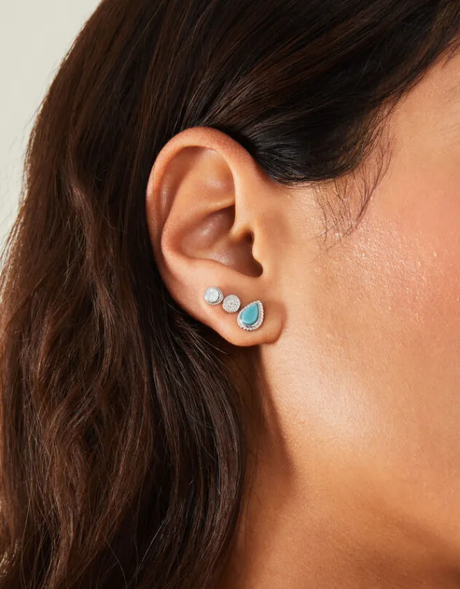 Accessorize 10-Pack Crystal Stud and Hoop Earrings