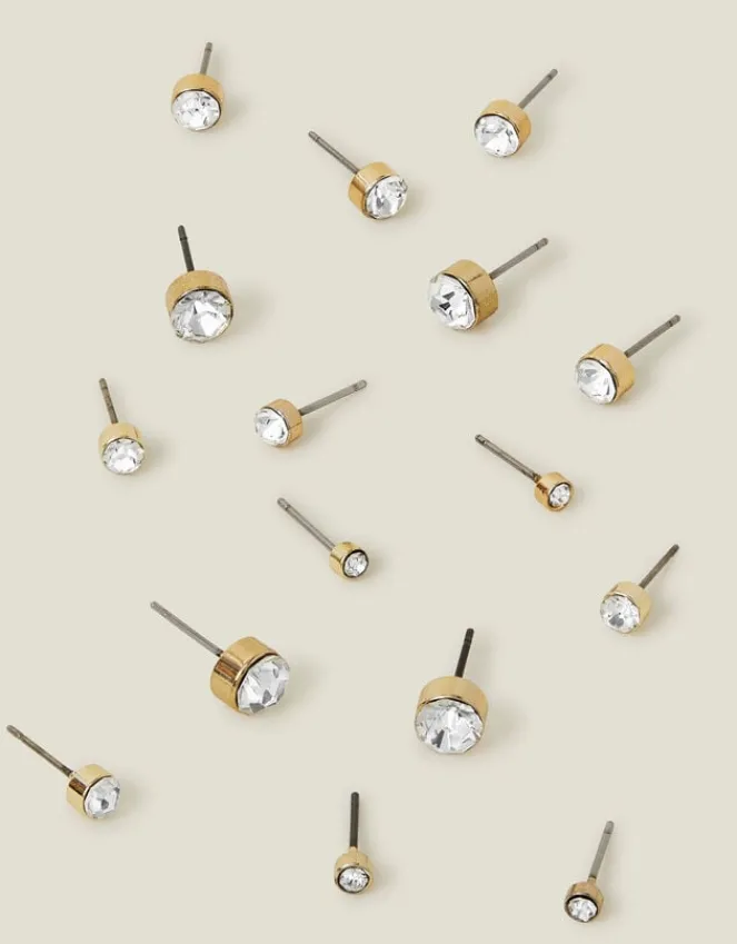 Accessorize 8-Pack Crystal Stud Earrings