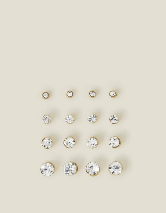 Accessorize 8-Pack Crystal Stud Earrings