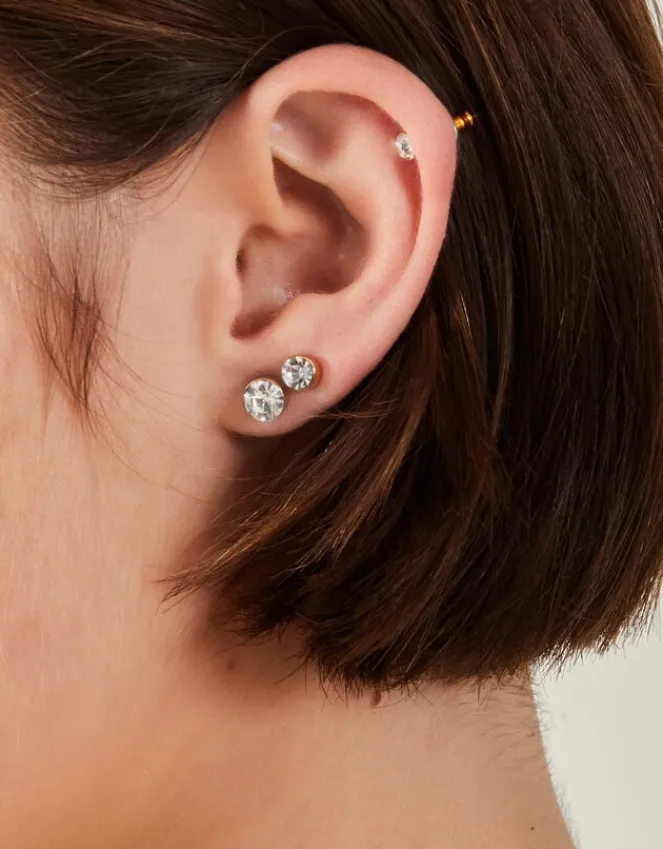 Accessorize 8-Pack Crystal Stud Earrings