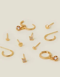 Accessorize 5-Pack 14ct Gold-Plated Earrings Set