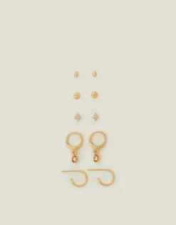Accessorize 5-Pack 14ct Gold-Plated Earrings Set