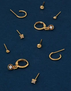 Accessorize 5-Pack 14ct Gold-Plated Earrings Set