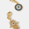 Accessorize 2-Pack 14ct Gold-Plated Evil Eye & Hamsa Hand Charms