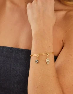 Accessorize 2-Pack 14ct Gold-Plated Evil Eye & Hamsa Hand Charms