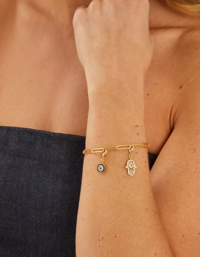 Accessorize 2-Pack 14ct Gold-Plated Evil Eye & Hamsa Hand Charms