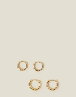 Accessorize 2-Pack 14ct Gold-Plated Hoop Earrings
