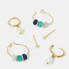 Accessorize 3-Pack 14ct Gold-Plated Stud & Pearl Hoop Earrings