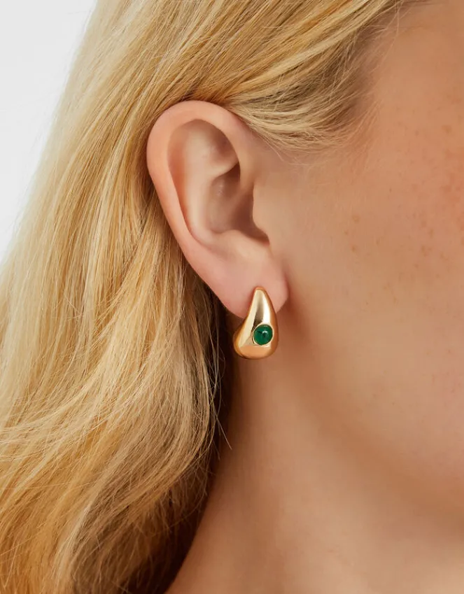 Accessorize 3-Pack Curve Drop Earrings Green