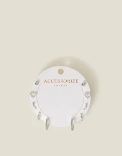 Accessorize 10-Pack Diamante Star Stud and Hoop Earrings