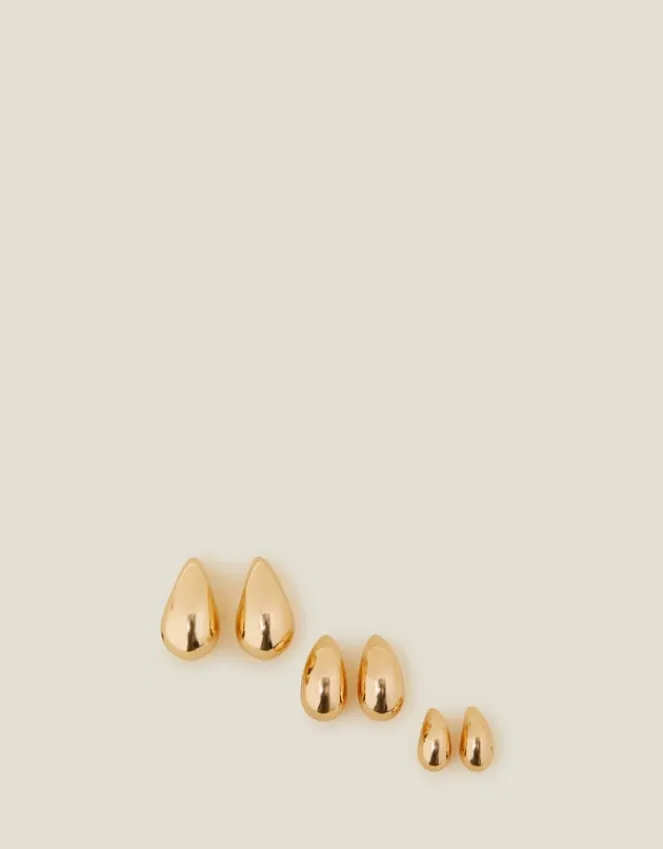 Accessorize 3-Pack Drop Curve Earrings