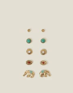 Accessorize 5-Pack Elephant Stud Earrings