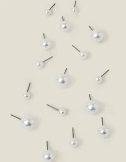 Accessorize 8-Pack Faux Pearl Stud Earrings