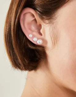 Accessorize 8-Pack Faux Pearl Stud Earrings
