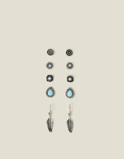 Accessorize 5-Pack Feather Stud Earrings