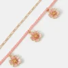 Accessorize 2-Pack Flower Charm Anklets