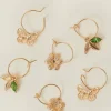 Accessorize 3-Pack Flower Gem Hoop Earrings