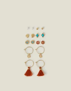Accessorize 8-Pack Flower Hoop and Stud Earrings