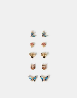 Accessorize 5-Pack Forest Friends Stud Earrings