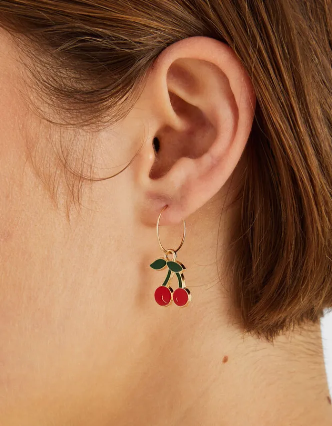 Accessorize 3-Pack Fruity Charm Hoop Earrings