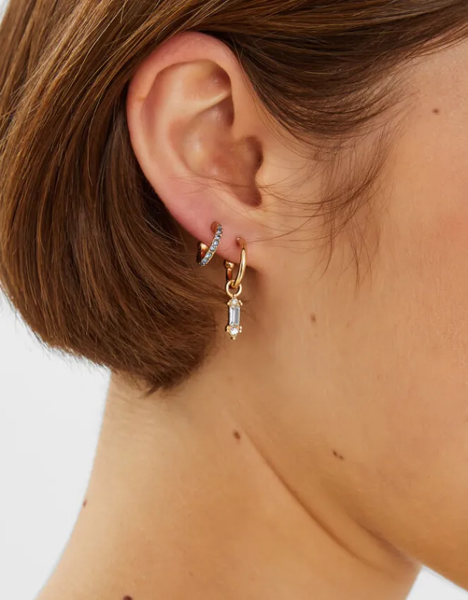 Accessorize 5-Pack Gem Diamante Stud & Hoop Earrings