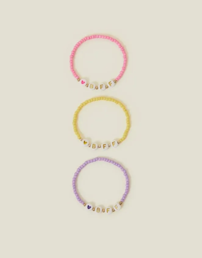 Accessorize 3-Pack Girls BBF Bead Friendship Bracelets