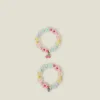 Accessorize 2-Pack Girls Beaded Flower Bracelets