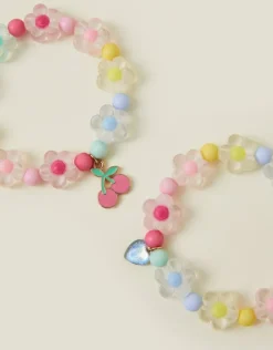 Accessorize 2-Pack Girls Beaded Flower Bracelets