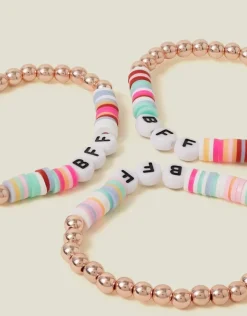 Accessorize 3-Pack Girls 'BFF' Beaded Bracelets