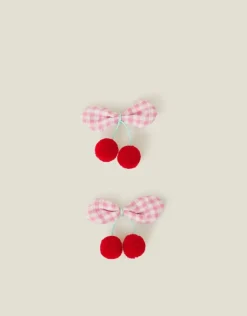 Accessorize 2-Pack Girls Cherry Pom Hair Clips
