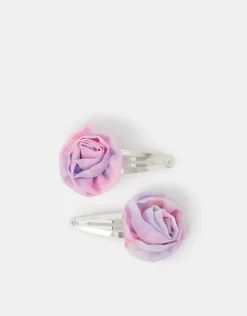 Accessorize 2-Pack Girls Fabric Flower Hair Clips