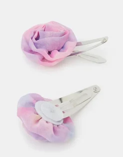 Accessorize 2-Pack Girls Fabric Flower Hair Clips