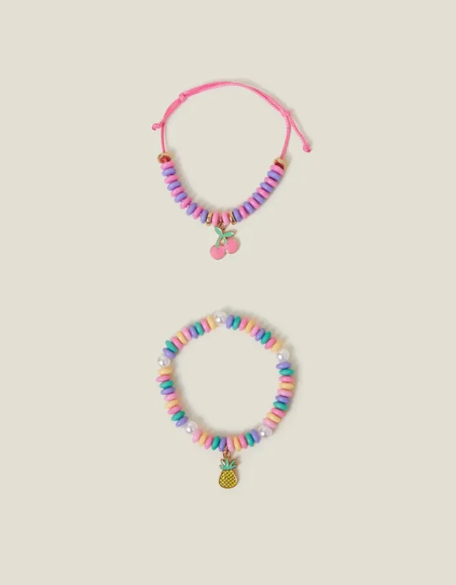 Accessorize 2-Pack Girls Fruit Beaded Bracelets