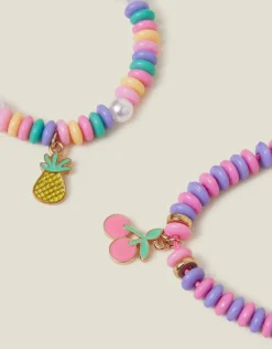 Accessorize 2-Pack Girls Fruit Beaded Bracelets