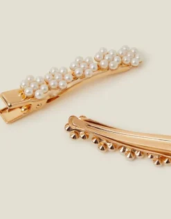 Accessorize 2-Pack Girls Pearl Hair Clips