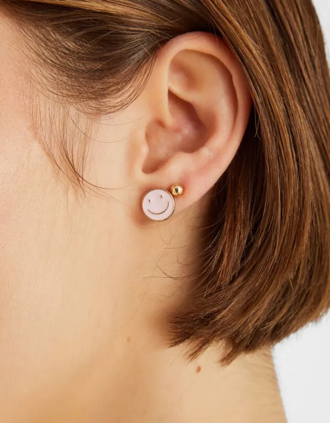 Accessorize 3-Pack Happy Face Stud Earrings