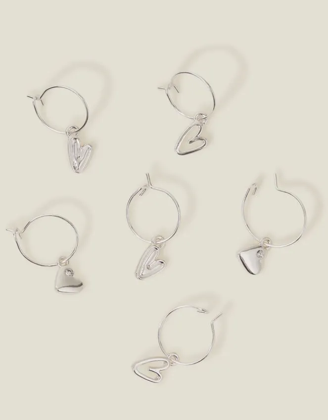 Accessorize 3-Pack Heart Hoop Earrings