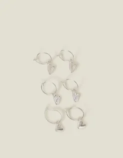 Accessorize 3-Pack Heart Hoop Earrings