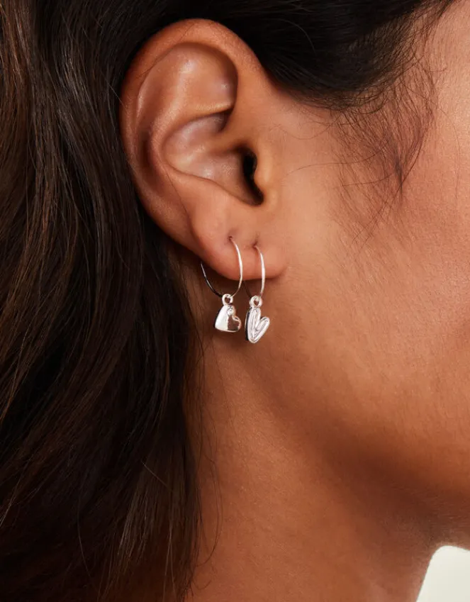 Accessorize 3-Pack Heart Hoop Earrings