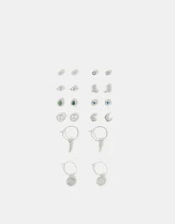 Accessorize 10-Pack Hippie Stud & Hoop Earrings