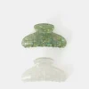 Accessorize 2-Pack Iridescent Tile Resin Claw Clips