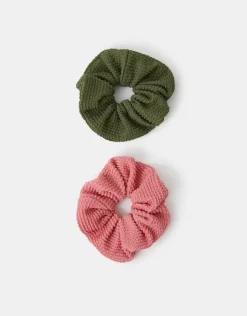 Accessorize 2-Pack Large Texture Hair Scrunchies