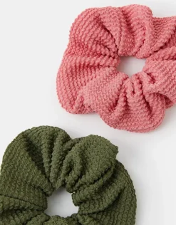Accessorize 2-Pack Large Texture Hair Scrunchies