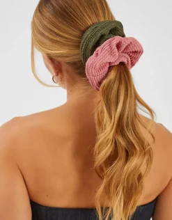 Accessorize 2-Pack Large Texture Hair Scrunchies
