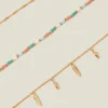Accessorize 3-Pack Leaf Charm Anklets