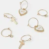 Accessorize 3-Pack Love Charm Hoop Earrings